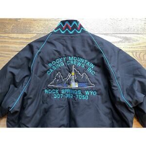 VTG Western Aztec Jacket 2XL Southwestern Cowboy Coat USA Made Snap Embroidered